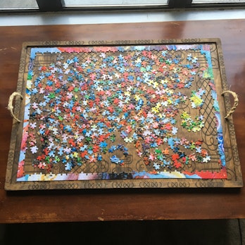 Puzzle Board with Storage | Handcrafted Wood | Puzzledaddy